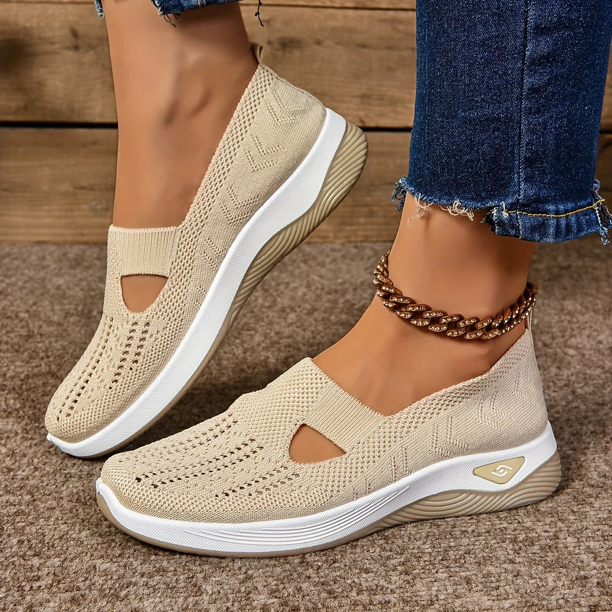 Comfort Knit Slip-On Walking Shoes