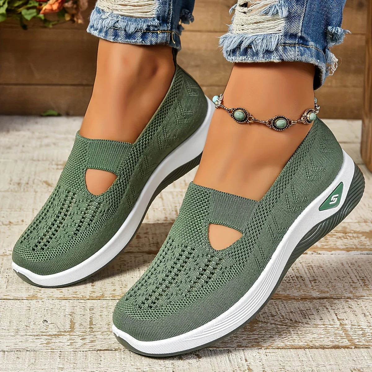 Comfort Knit Slip-On Walking Shoes