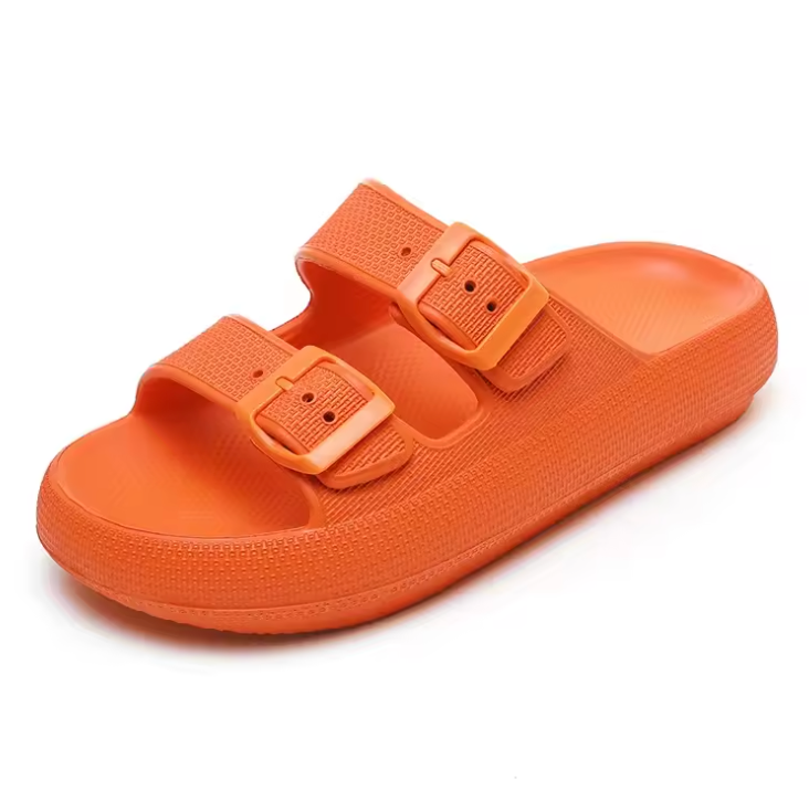 Soft Cushion Double-Strap Slide Sandals