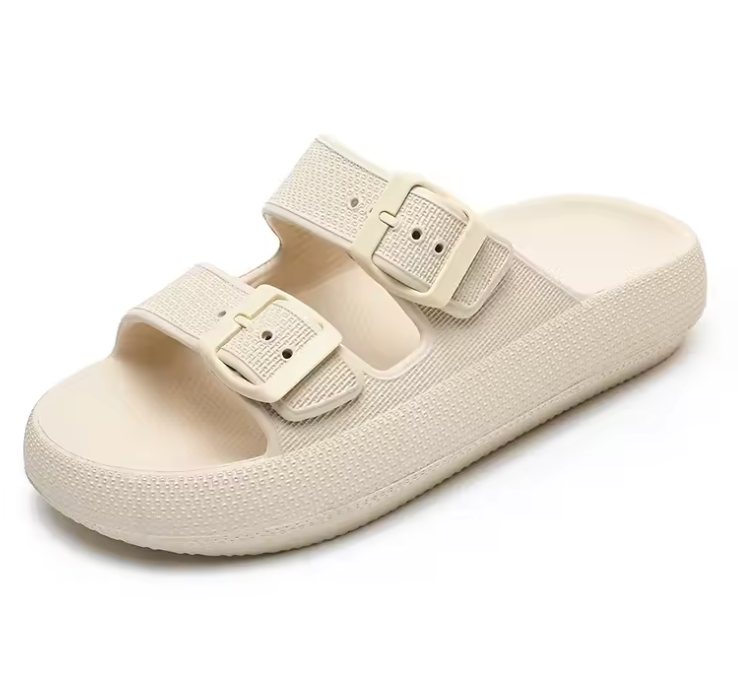 Soft Cushion Double-Strap Slide Sandals