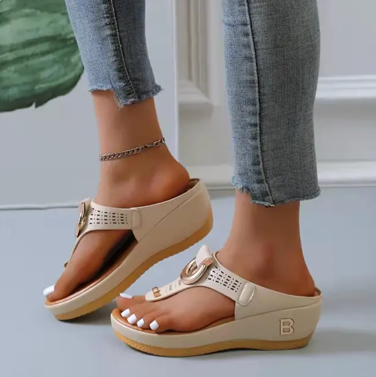Comfort Wedge Toe-Ring Sandals
