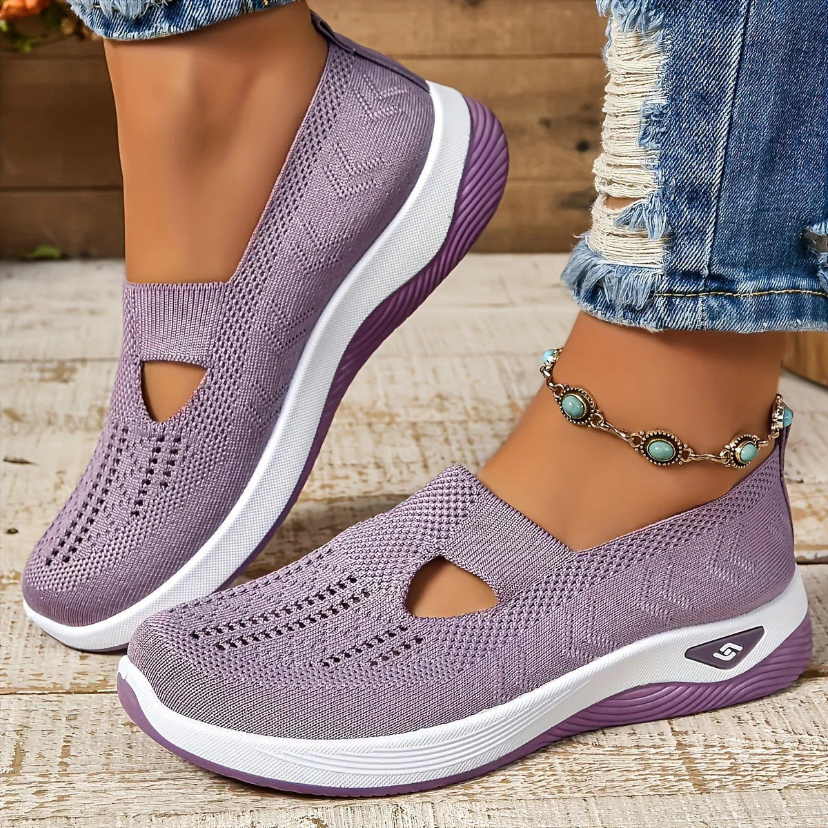 Comfort Knit Slip-On Walking Shoes
