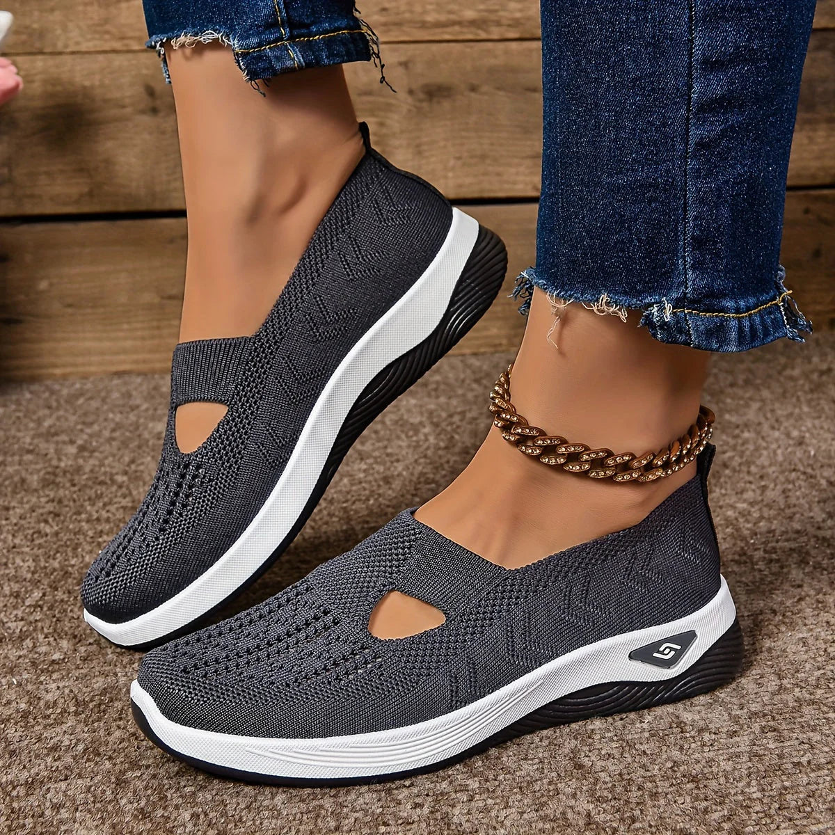 Comfort Knit Slip-On Walking Shoes