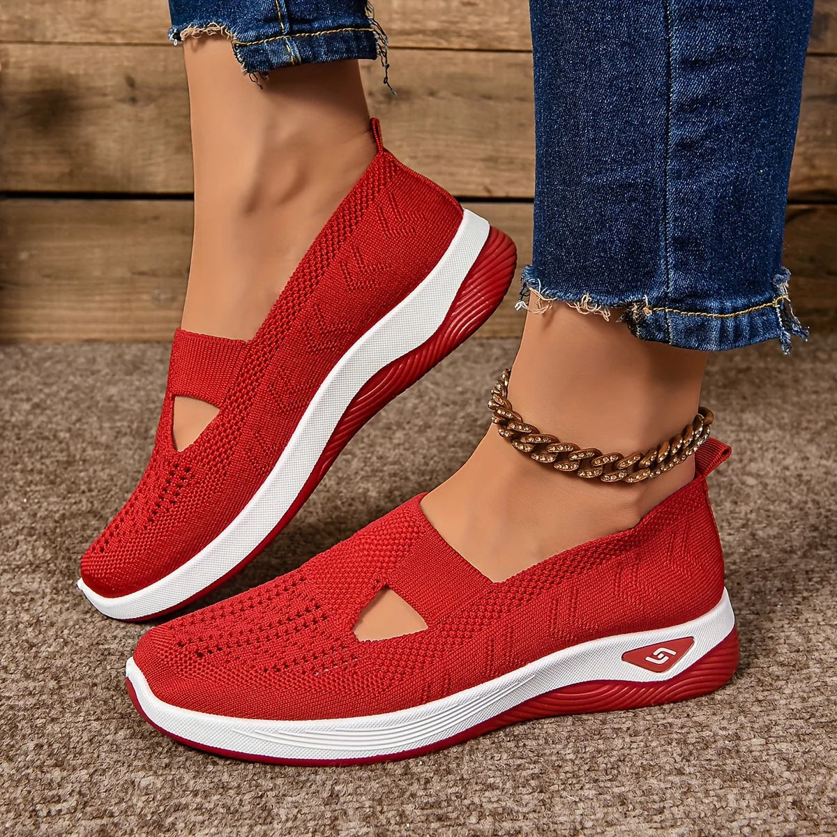 Comfort Knit Slip-On Walking Shoes